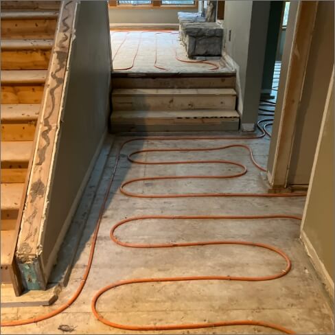 hydronic radiant floor heating installation